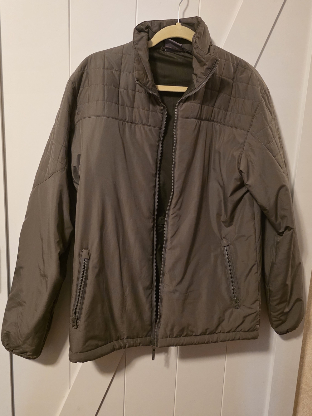Men's Brown Quilted Lightweight Jacket - Casual Zip Front